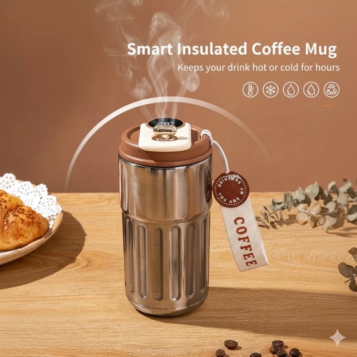 Smart Digital Thermal Bottle – 450ml Insulated Stainless Steel Thermos