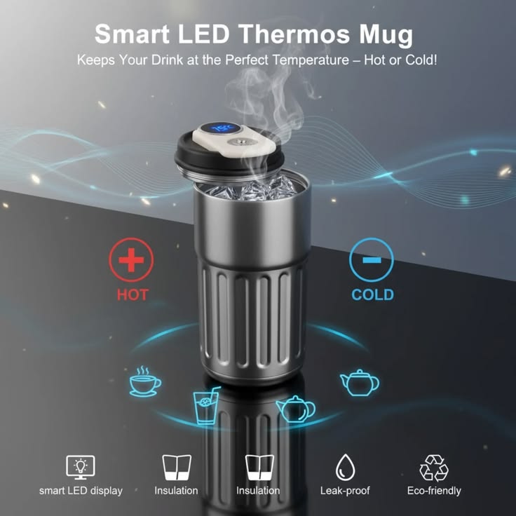 Smart Digital Thermal Bottle – 450ml Insulated Stainless Steel Thermos