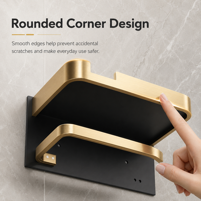 Multifunctional Toilet Paper Holder – No-Drill Aluminum Storage Drawer