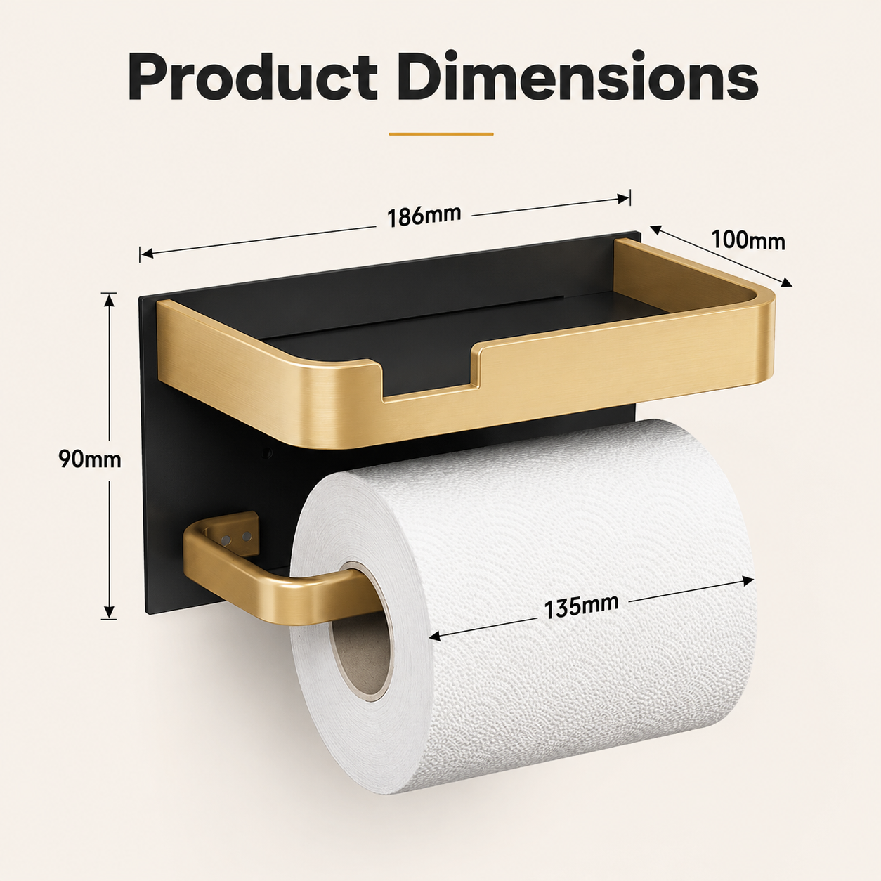 Multifunctional Toilet Paper Holder – No-Drill Aluminum Storage Drawer
