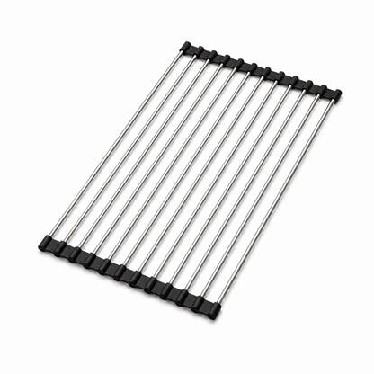 Folding Kitchen Drain Sink Rack Stainless Steel