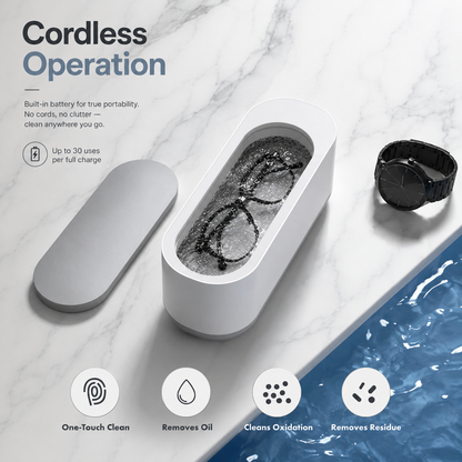 Ultrasonic Cleaner for Glasses & Jewelry – Wireless Cleaning Box