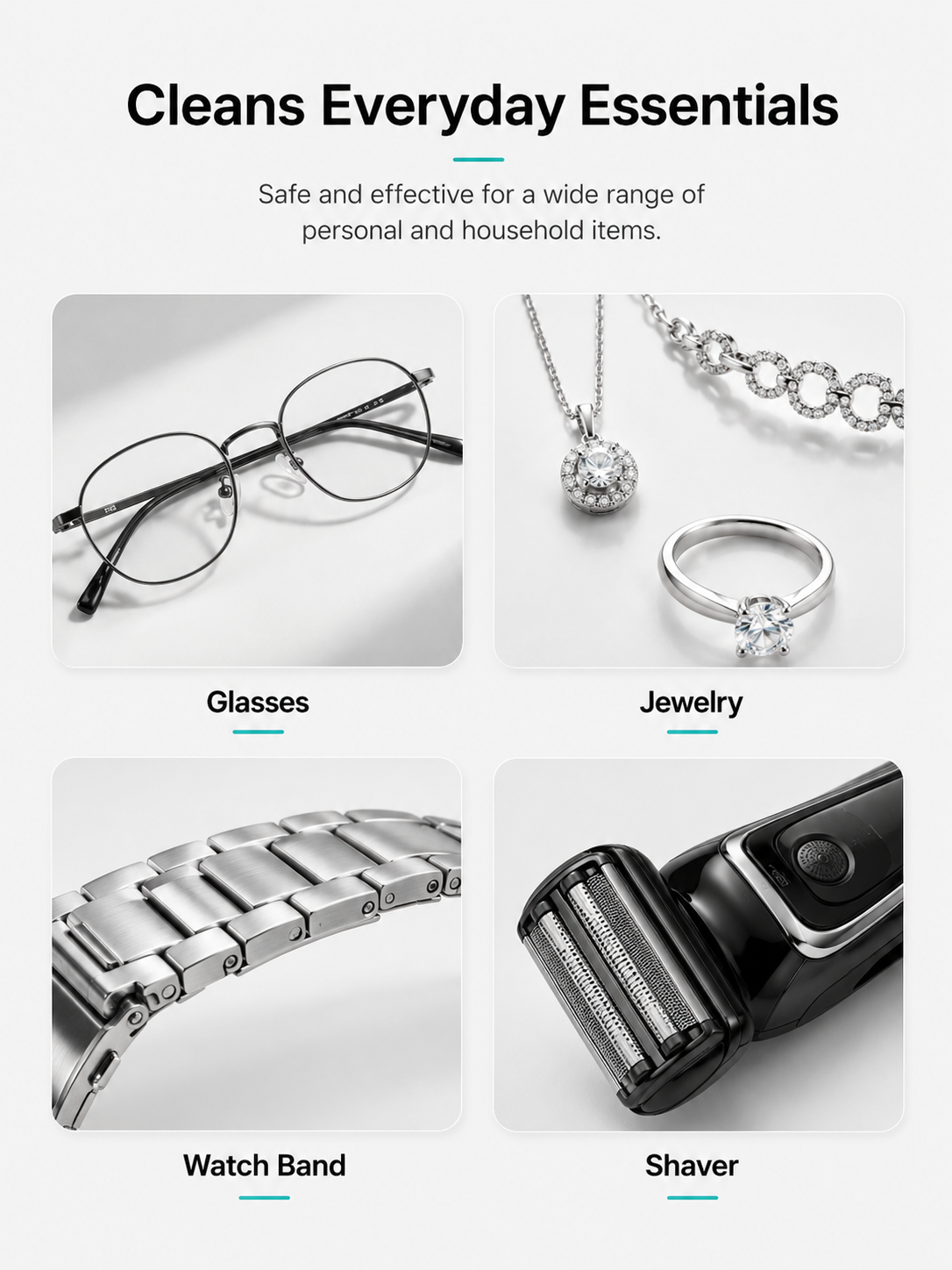 Ultrasonic Cleaner for Glasses & Jewelry – Wireless Cleaning Box