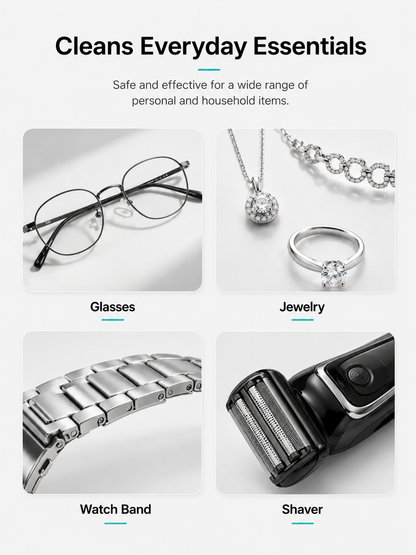 Ultrasonic Cleaner for Glasses & Jewelry – Wireless Cleaning Box