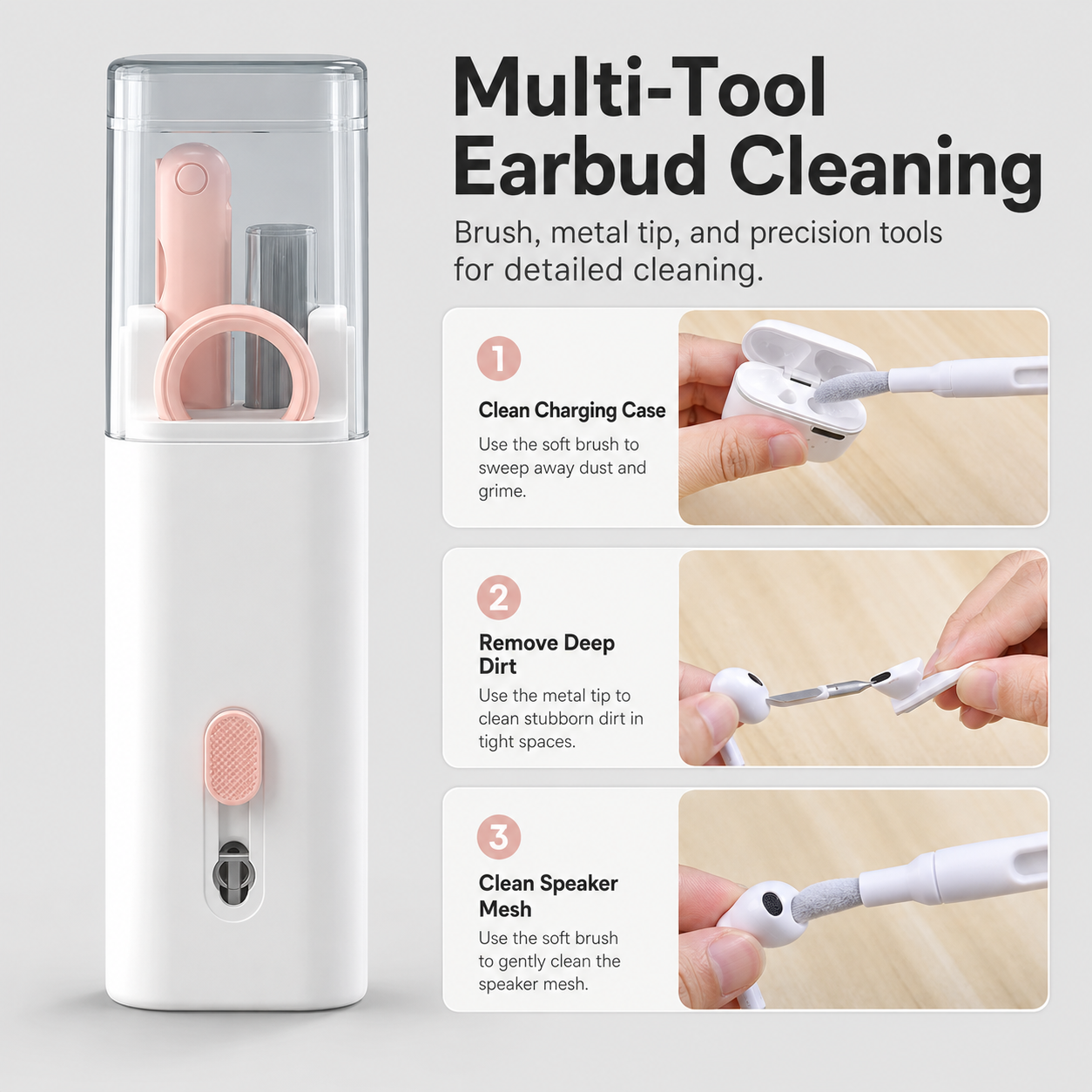 Multifunctional Cleaning Kit – Bluetooth Headphone & Keyboard Cleaner with Key Extractor