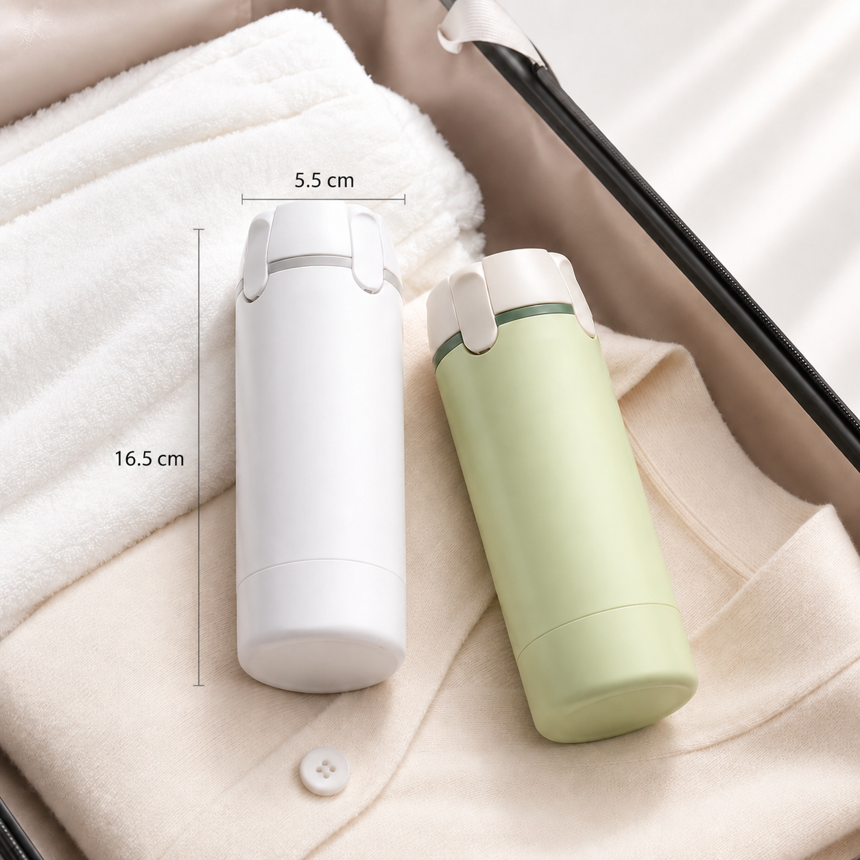 4 in 1 Travel Dispenser – Leakproof Portable Travel Bottles for Shampoo, Conditioner, Lotion & Perfume
