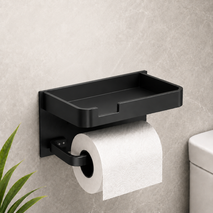 Multifunctional Toilet Paper Holder – No-Drill Aluminum Storage Drawer