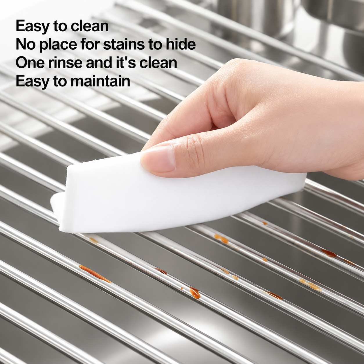 Folding Kitchen Drain Sink Rack Stainless Steel