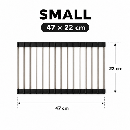 Folding Kitchen Drain Sink Rack Stainless Steel