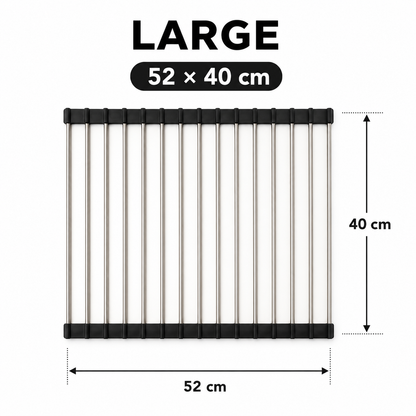 Folding Kitchen Drain Sink Rack Stainless Steel