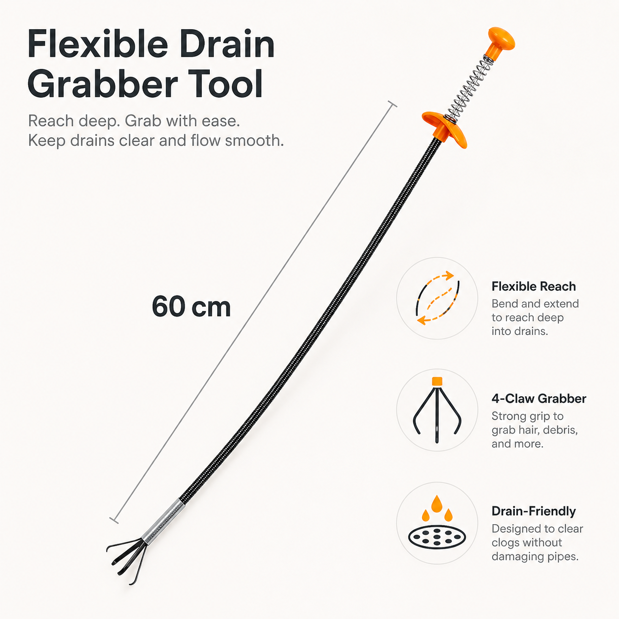 Drain Clog Remover Tool - 2 Pack