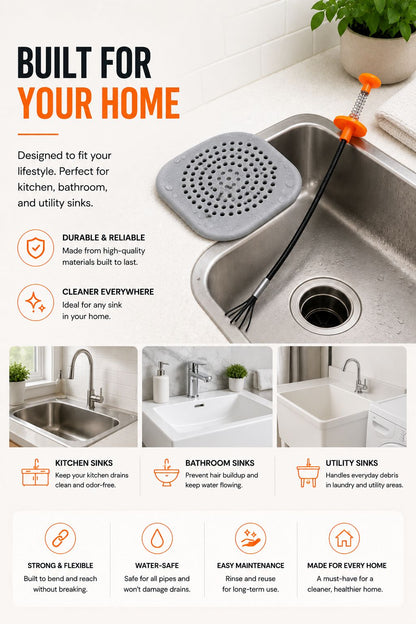 Complete Drain Cleaning Bundle – Prevent Clogs & Remove Hair Fast