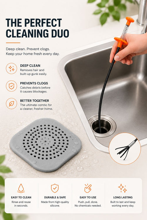 Complete Drain Cleaning Bundle – Prevent Clogs & Remove Hair Fast