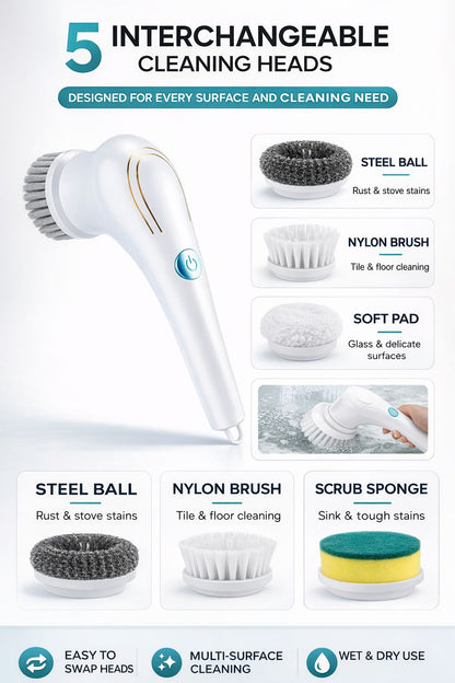5-in-1 Cordless Power Scrubber