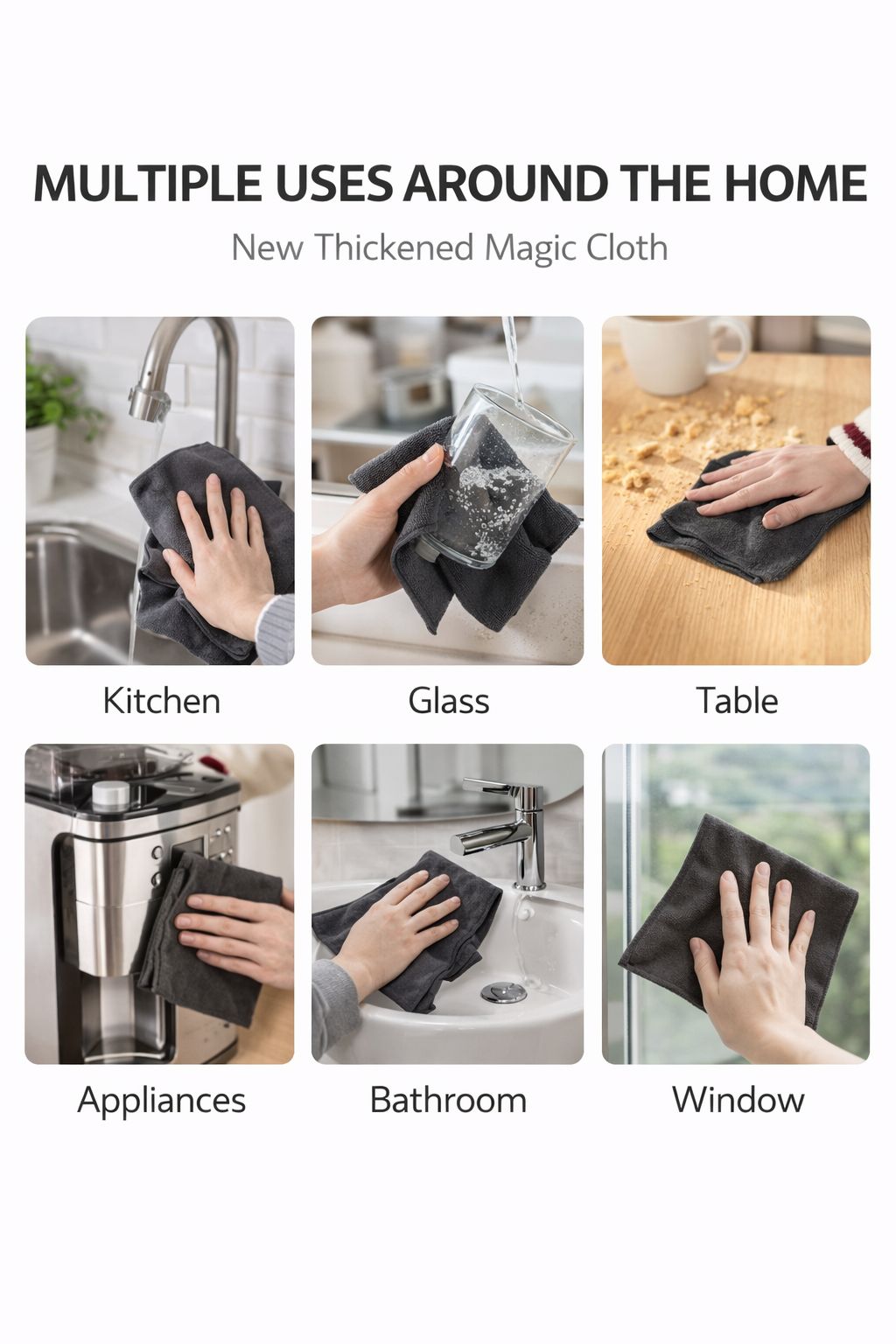10-Pack Streak-Free Microfiber Cleaning Cloths