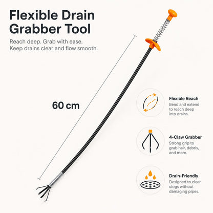 Drain Clog Remover Tool for Kitchen & Bathroom Sinks