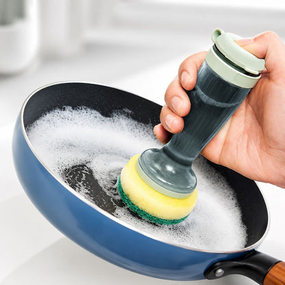 Dish Brush with Built-In Soap Dispenser