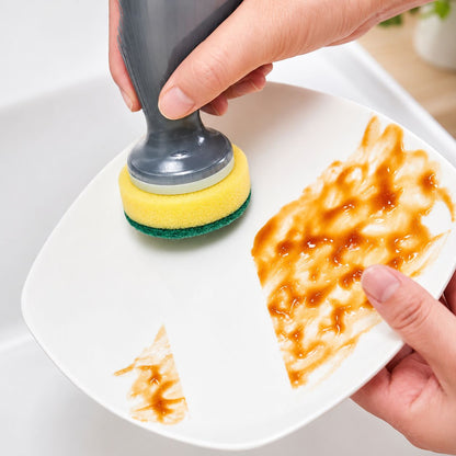 Dish Brush with Built-In Soap Dispenser