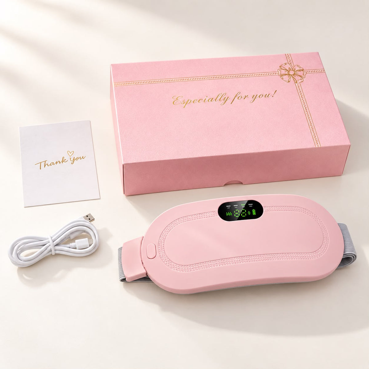 Rechargeable Menstrual Heating Belt with Vibration & Gift Box