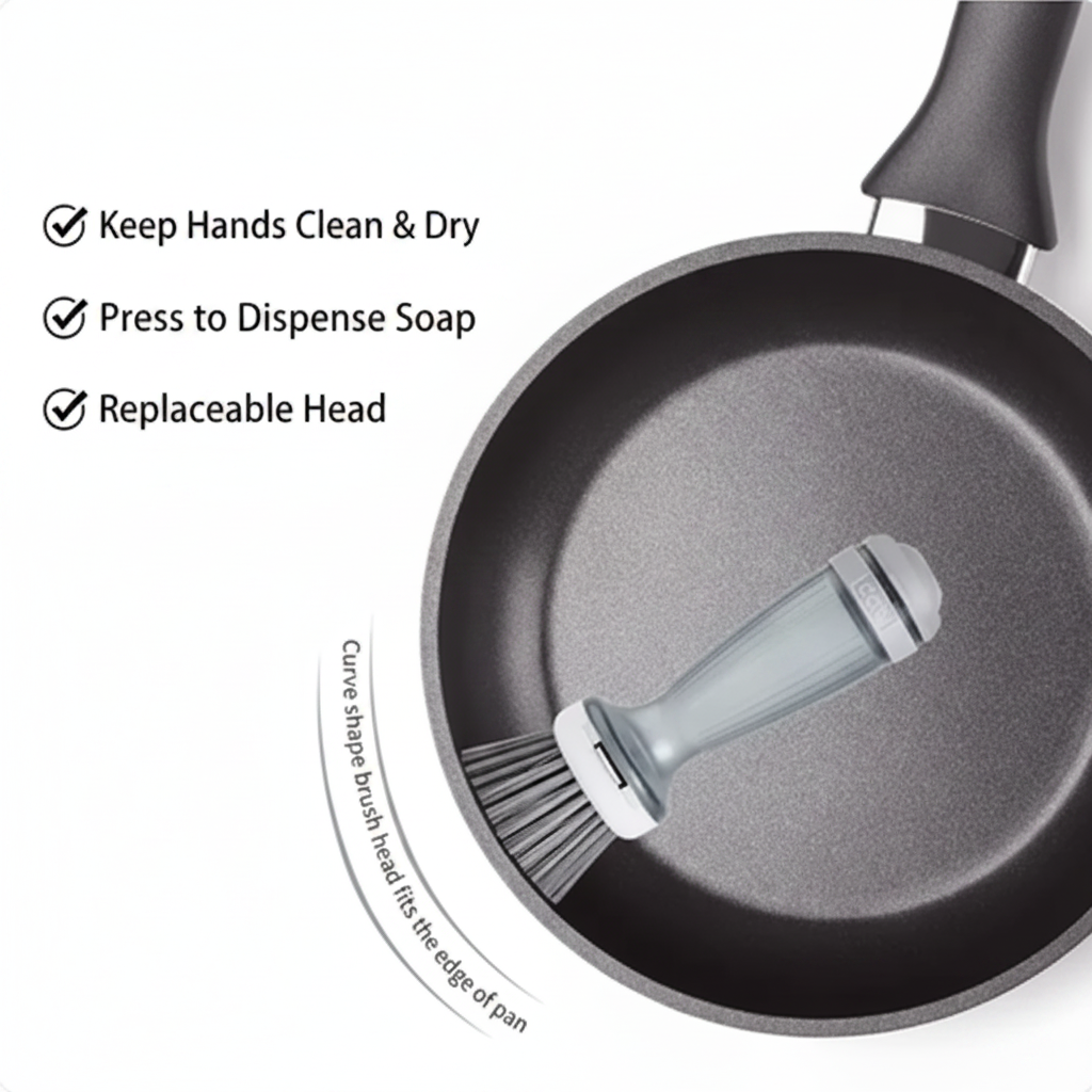 Keep Hands Clean, Press to Dispense, Replaceable Head